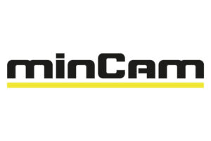 minCam Logo auf weißem Hintergrund, repräsentiert den Hersteller von Schiebekameras und Inspektionssystemen für die Kanalinspektion.